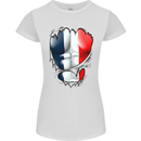 Gym French Tricolour Flag Muscles France Womens Petite Cut T-Shirt White