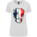 Gym French Tricolour Flag Muscles France Womens Wider Cut T-Shirt White