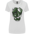 Gym Green Torso Ripped Muscles Effect Womens Wider Cut T-Shirt White