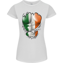 Gym Irish Tricolour Flag Muscles Ireland Womens Petite Cut T-Shirt White