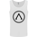 Gym Lambda Symbol Bodybuilding Training Mens Vest Tank Top White