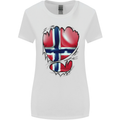 Gym Norwegian Flag Ripped Muscles Norway Womens Wider Cut T-Shirt White