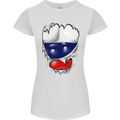 Gym Russian Flag Ripped Muscles Russia Womens Petite Cut T-Shirt White