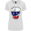 Gym Russian Flag Ripped Muscles Russia Womens Wider Cut T-Shirt White