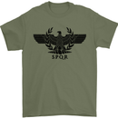 Gym SPQR Bodybuilding Training Mens T-Shirt 100% Cotton Military Green