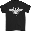 Gym SPQR Training Bodybuilding Mens T-Shirt 100% Cotton Black