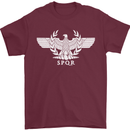 Gym SPQR Training Bodybuilding Mens T-Shirt 100% Cotton Maroon