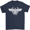 Gym SPQR Training Bodybuilding Mens T-Shirt 100% Cotton Navy Blue