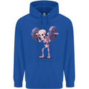 Gym Skeleton Bodybuilding Training Top Mens 80% Cotton Hoodie Royal Blue