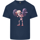 Gym Skeleton Bodybuilding Training Top Mens Cotton T-Shirt Tee Top Navy Blue