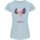 Gym Skeleton Bodybuilding Training Top Womens Petite Cut T-Shirt Light Blue