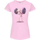 Gym Skeleton Bodybuilding Training Top Womens Petite Cut T-Shirt Light Pink