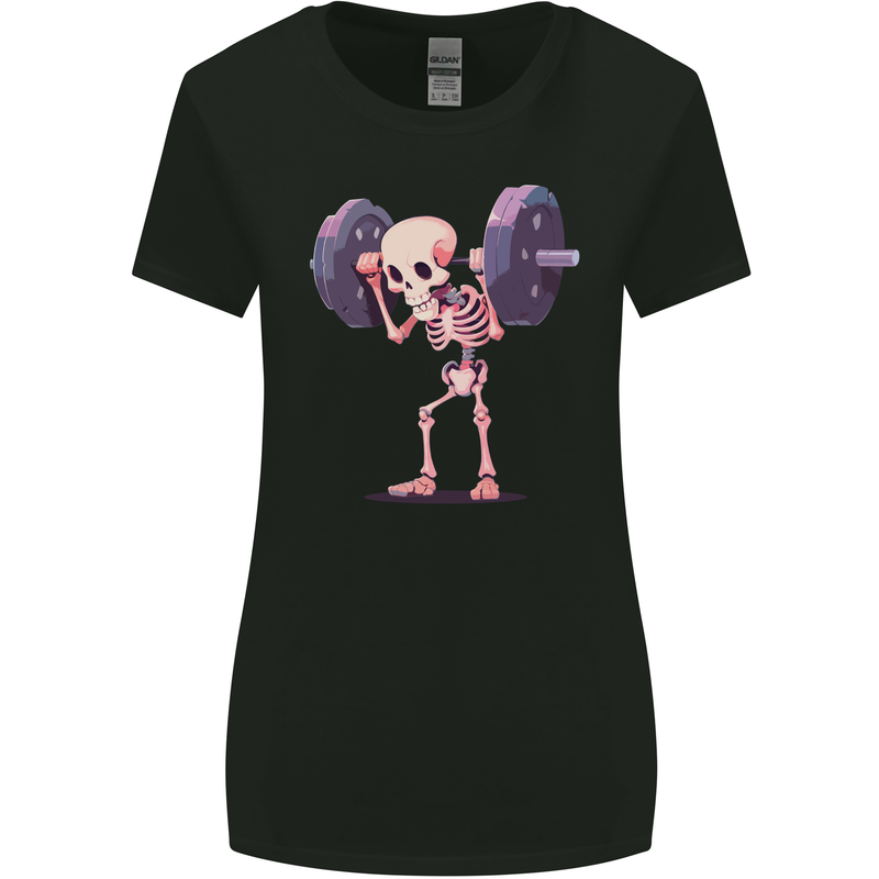 Gym Skeleton Bodybuilding Training Top Womens Wider Cut T-Shirt Black