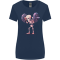 Gym Skeleton Bodybuilding Training Top Womens Wider Cut T-Shirt Navy Blue