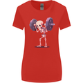 Gym Skeleton Bodybuilding Training Top Womens Wider Cut T-Shirt Red