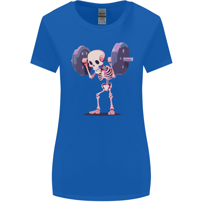 Gym Skeleton Bodybuilding Training Top Womens Wider Cut T-Shirt Royal Blue