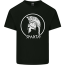 Gym Sparta Helmet Bodybuilding Training Kids T-Shirt Childrens Black