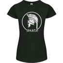 Gym Sparta Helmet Bodybuilding Training Womens Petite Cut T-Shirt Black