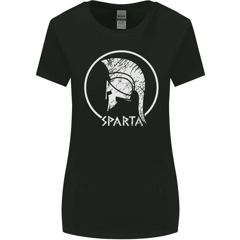 Gym Sparta Helmet Bodybuilding Training Womens Wider Cut T-Shirt Black