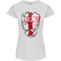 Gym St. George's Cross English Flag England Womens Petite Cut T-Shirt White