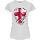 Gym St. George's Cross English Flag Muscles Womens Petite Cut T-Shirt White