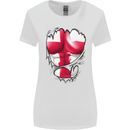 Gym St. George's Cross English Flag Muscles Womens Wider Cut T-Shirt White