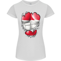 Gym The Austrian Flag Ripped Muscles Austia Womens Petite Cut T-Shirt White