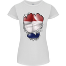 Gym The Dutch Flag Ripped Muscles Holland Womens Petite Cut T-Shirt White