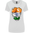 Gym The Indian Flag Ripped Muscles India Womens Wider Cut T-Shirt White