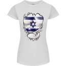 Gym The Israeli Flag Ripped Muscles Israel Womens Petite Cut T-Shirt White