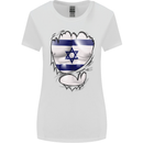 Gym The Israeli Flag Ripped Muscles Israel Womens Wider Cut T-Shirt White