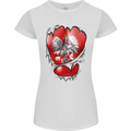 Gym The Polish Flag Ripped Muscles Poland Womens Petite Cut T-Shirt White