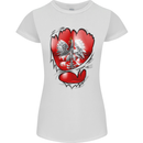 Gym The Polish Flag Ripped Muscles Poland Womens Petite Cut T-Shirt White