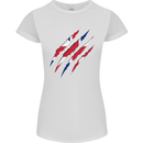 Gym The Union Jack Flag Claw Effect UK Womens Petite Cut T-Shirt White