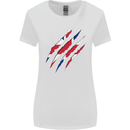 Gym The Union Jack Flag Claw Effect UK Womens Wider Cut T-Shirt White