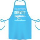 Gymnastics Turn Off Gravity Gymnast Pommel Horse Cotton Apron 100% Organic Turquoise