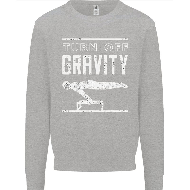 Gymnastics Turn Off Gravity Gymnast Pommel Horse Kids Sweatshirt Jumper Sports Grey