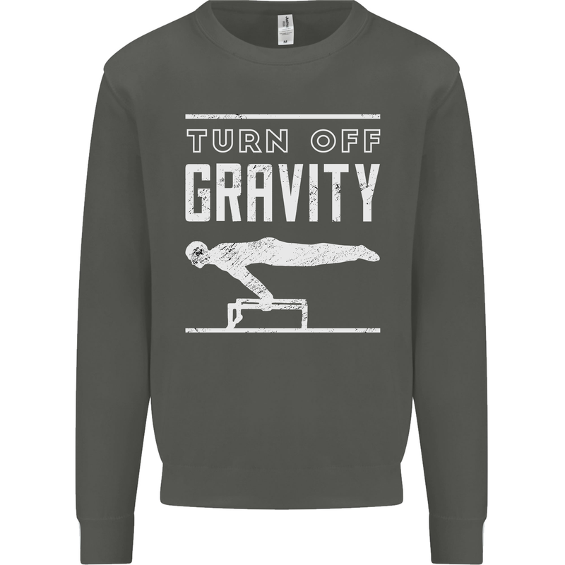 Gymnastics Turn Off Gravity Gymnast Pommel Horse Kids Sweatshirt Jumper Storm Grey