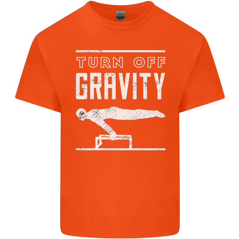 Gymnastics Turn Off Gravity Gymnast Pommel Horse Kids T-Shirt Childrens Orange