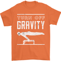Gymnastics Turn Off Gravity Gymnast Pommel Horse Mens T-Shirt 100% Cotton Orange