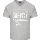 Gymnastics Turn Off Gravity Gymnast Pommel Horse Mens V-Neck Cotton T-Shirt Sports Grey