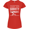Gymnastics Turn Off Gravity Gymnast Pommel Horse Womens Petite Cut T-Shirt Red
