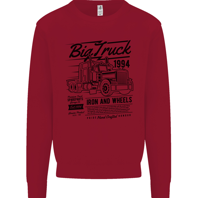 HGV Driver Big Truck Lorry Kids Sweatshirt Jumper Red