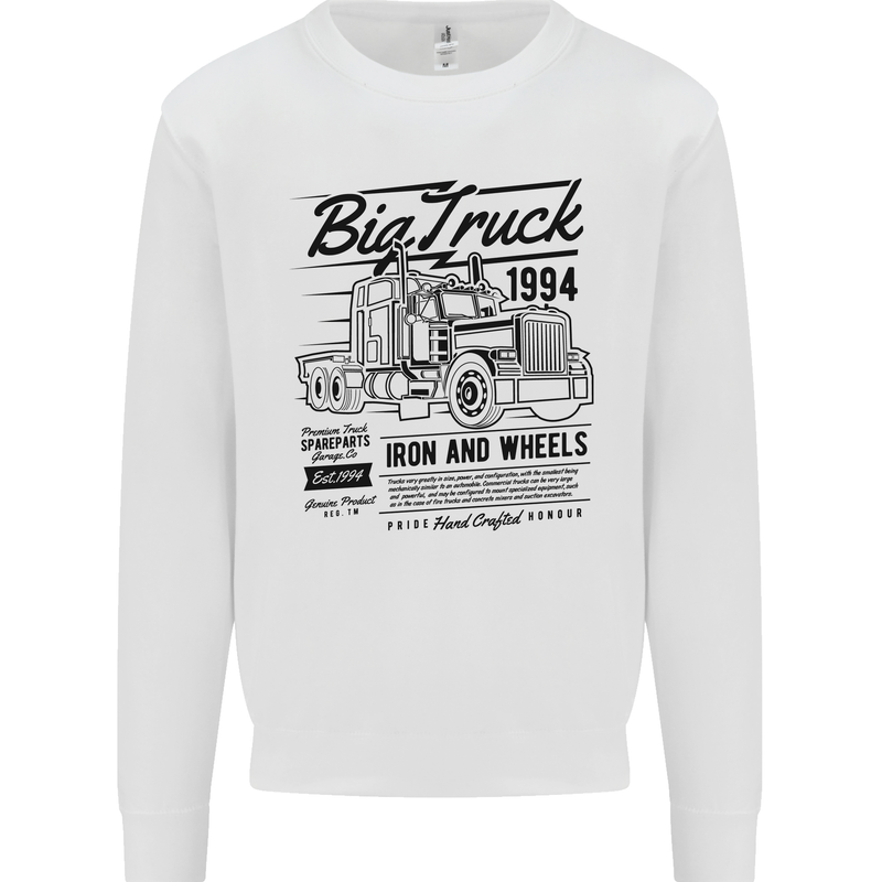 HGV Driver Big Truck Lorry Kids Sweatshirt Jumper White