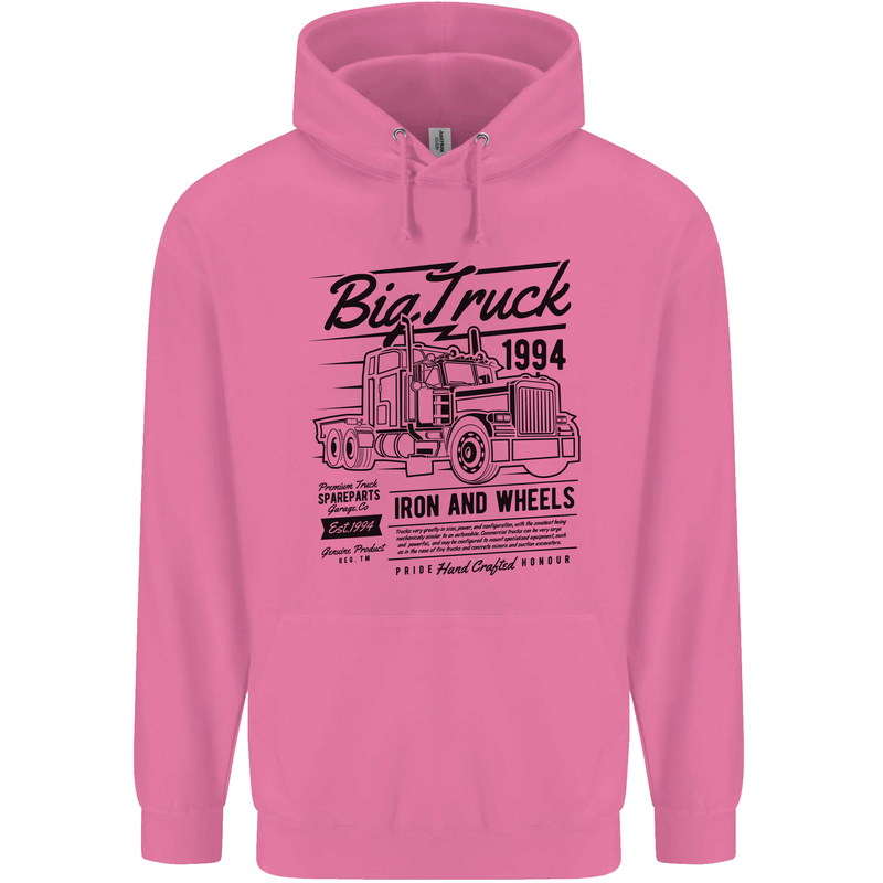 HGV Driver Big Truck Lorry Mens 80% Cotton Hoodie Azelea