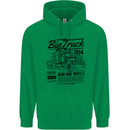 HGV Driver Big Truck Lorry Mens 80% Cotton Hoodie Irish Green