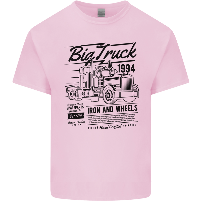 HGV Driver Big Truck Lorry Mens Cotton T-Shirt Tee Top Light Pink