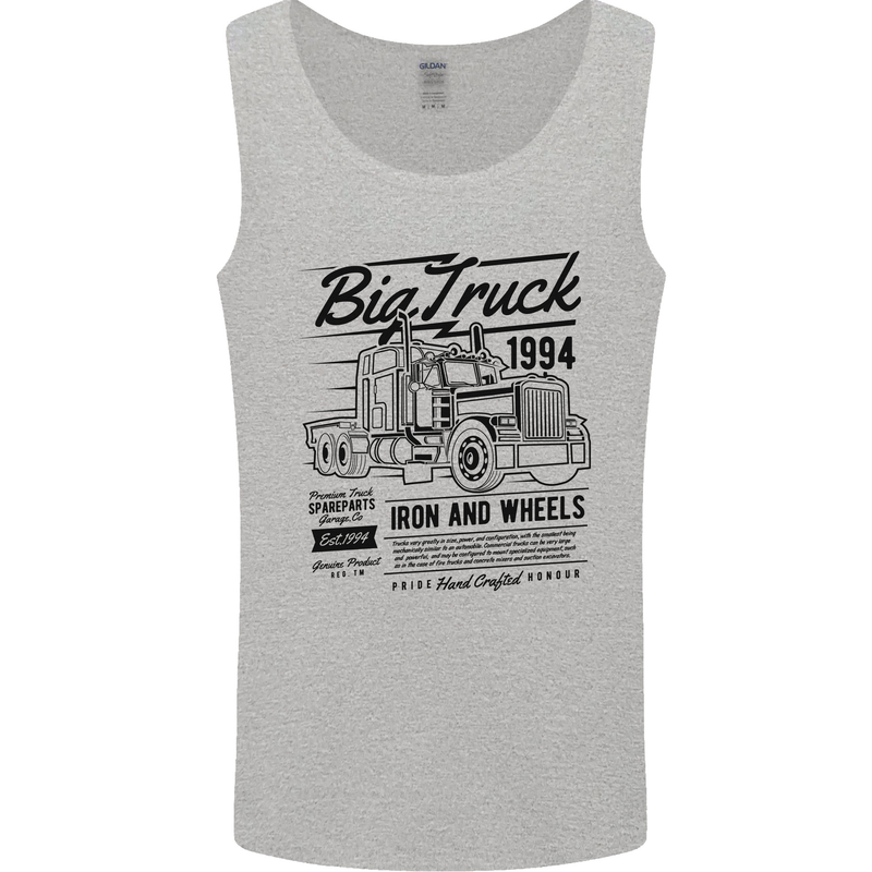 HGV Driver Big Truck Lorry Mens Vest Tank Top Sports Grey