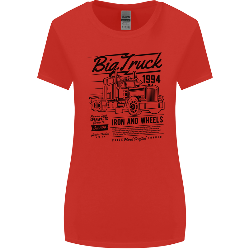 HGV Driver Big Truck Lorry Womens Wider Cut T-Shirt Red
