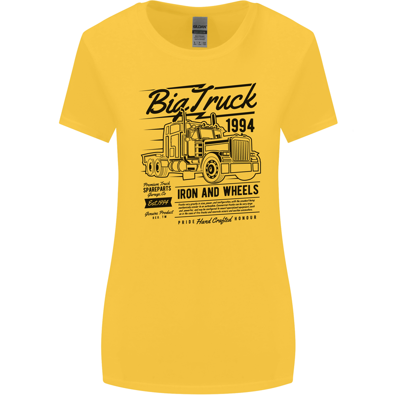 HGV Driver Big Truck Lorry Womens Wider Cut T-Shirt Yellow